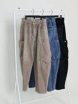 Square pocket balloon fit corduroy pants