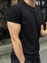 マッスルショルダーリブ半袖Tシャツ