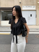 [MADE] Shimiz Dotted Puff Blouse