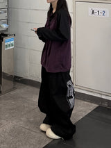 ラグランストライプヘンリーネック長袖Tシャツ