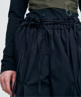 Ribbon Tied Wide Pants _ BLACK