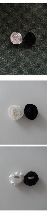 ROSE FLOWER BROOCH (WHITE, BLACK 2COLORS!)