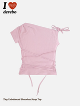 Tiny Unbalanced Sleeveless Strap Top