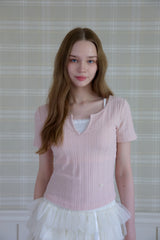 テンダーリボンレイヤードTシャツ
