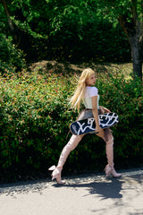 Ribbon Boots Heel(Pink)