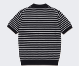 Stripe Crop Half Knit Black