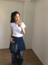 ボタンアップクルーネック半袖(3color)