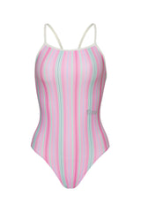 [Milky Stripes_pink candy] One Piece Swimsuit