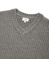 Women’s Multi-Yarn V-Neck Knit Melange Gray