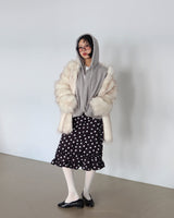 Dot Polka Dot Back Banding Midi Skirt
