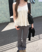 Shirring banding sapn boots cut pants