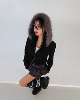 Suede cancan skirt pantskirt