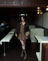 Blush Flare Check Shirt Dress