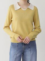 Classic Color Matching Collar Knit