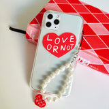 [MADE]レッドLoveornotクリアージェリーフォーンケース