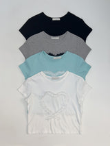 Love Lace Crop Short Sleeve T-shirt