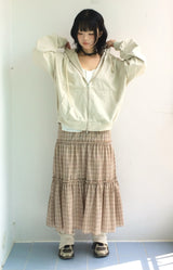 Meirin Shirring Checkered Skirt