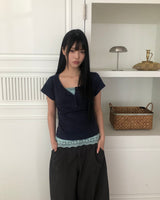 ムロ ボタン ショートスリーブ Tシャツ