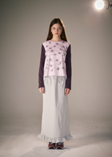 Frill Mermaid Maxi Skirt / Light Grey