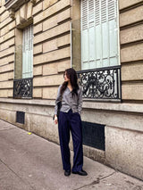 (UNISEX) Pin stripe formal wide slacks