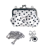 [Cream.ver] Ribbon polkadot frame mini bag (handmade bag)