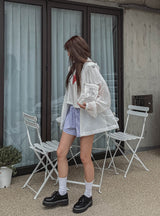 Rainy Square Hooded Zip-Up