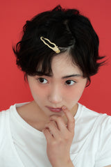 [2SET] metal wave hair pin - gold