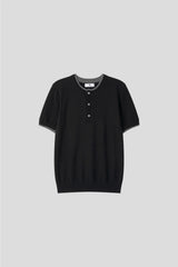 レイヤード ヘンリーネック マッスルフィット ショートスリーブ ニット