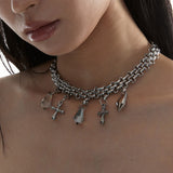 Cross punk necklace