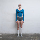 Skull Button Top [Cobalt Blue]