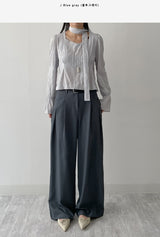 Launer Pocket Two-Tuck Wide Slacks