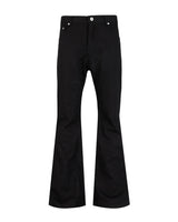 WAX COATED FLARE BLACK JEANS