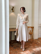 Revcell Ruffle Lace PuffBlouse (Sleeveless Set)