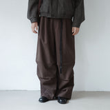 webbing belted cotton wide pants