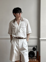 ASCLO One Tuck Cotton Half Pants (4color)