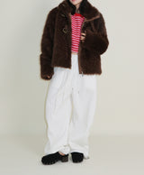 Rachel Two-Belt Detail Short Length Fur Jacket (Lining Quilted)