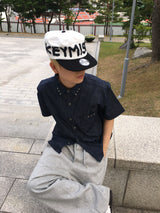 クロップド リベット デニム ショートスリーブ シャツ (2c)