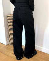 Ibin スタッズ ブーツカット デニム パンツ