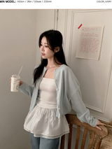 [SHOPPERMADE] Chiffon Flare Layered Sleeveless Mini Dress