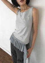 EYELET FRILL SLEEVELESS