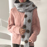 Rolls Dot Color Angora Fur Scarf