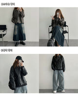 neck pocket collar leather jacket
