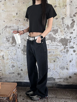 [BASIC ITEM] ベーシックセミクロップTシャツ(4color)