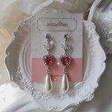 Heart Jewel Princess Earring - Rosepink