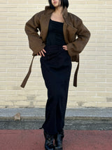 [안감누빔] Caramel double short coat