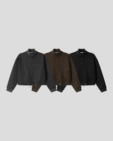 (UNISEX) スエードタッチ ハイネック カーディガン