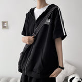 Coming track short-sleeved hooded zip-up (3 colors) H&L