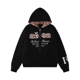 Wild Lettering Leopard Hoodie Zip-up 233197605