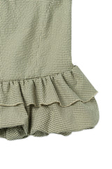 Gingham halter blouse_khaki