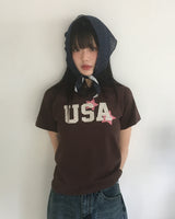 Yuset USA Vintage Patch Short Sleeve T-Shirt